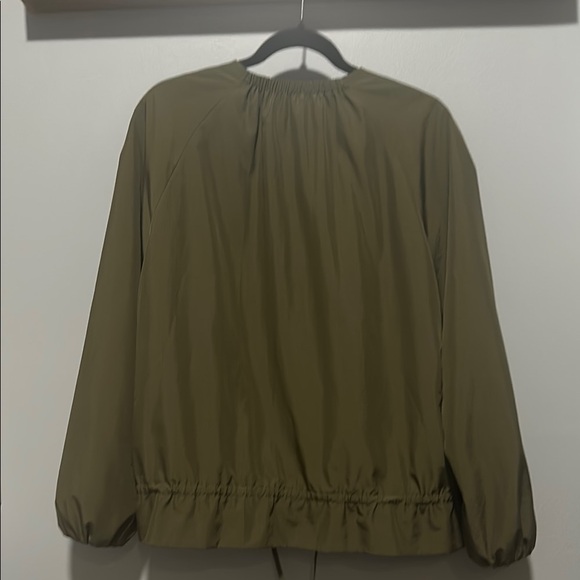 Zara Green Bomber Jacket with Elastic Waistband Size L - Picture 9 of 9